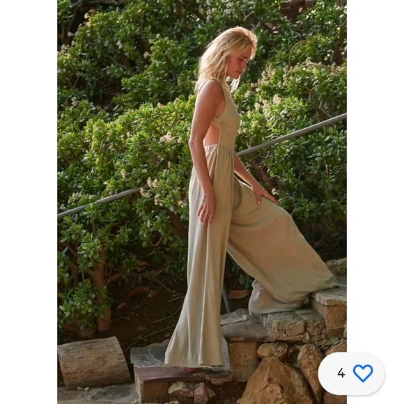 FP Beach free people cream jumpsuit s - Picture 11 of 12